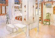 Carl Larsson, My Bedroom Watercolor